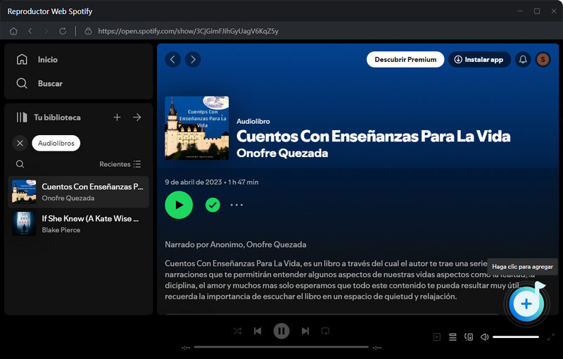  agregue audiolibros de Spotify para descargar