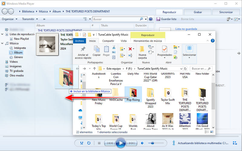 importar canciones de taylor swift al reproductor de windows media