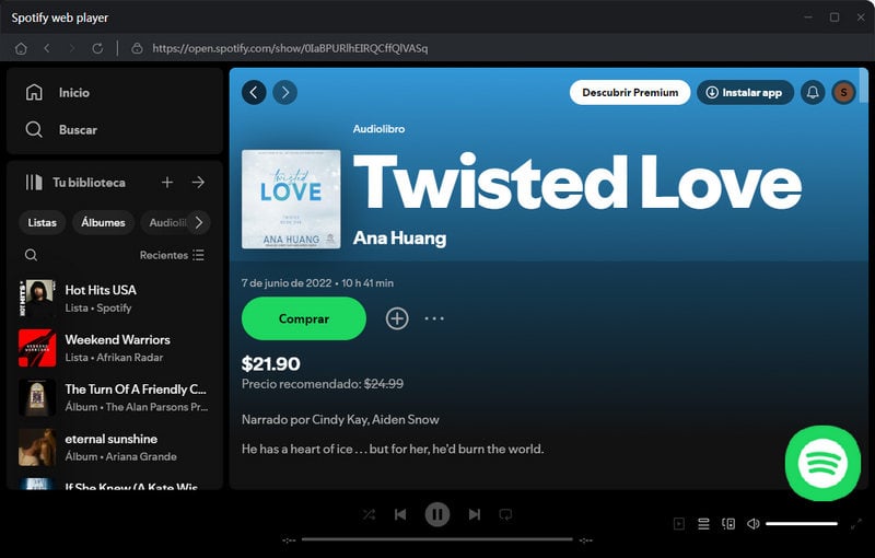 comprar audiolibros de Spotify