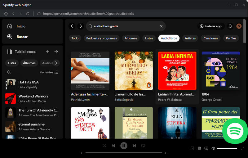 audiolibros gratuitos de Spotify