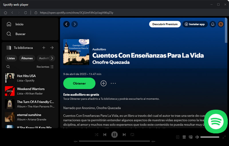 obtén audiolibros gratuitos de Spotify