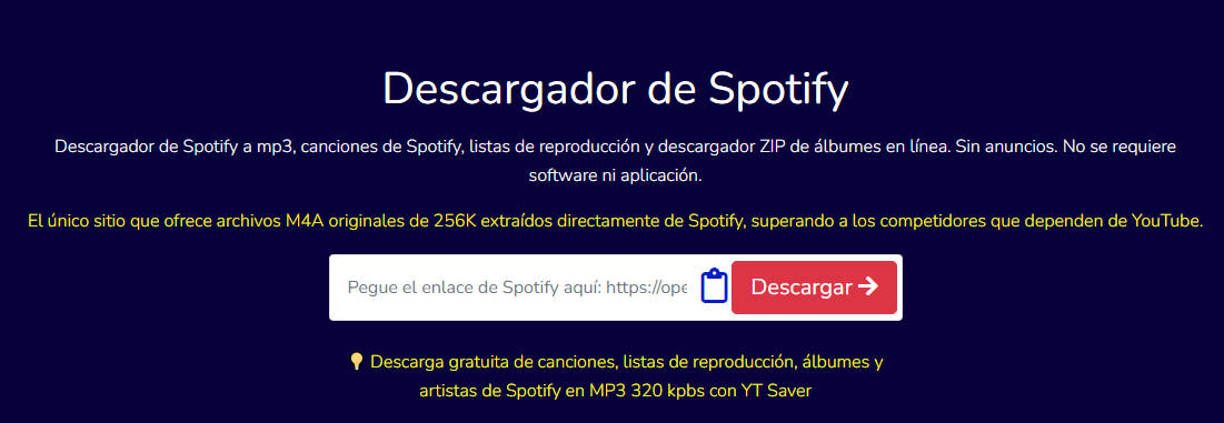 spotisongdownloader descargador de música en línea de Spotify