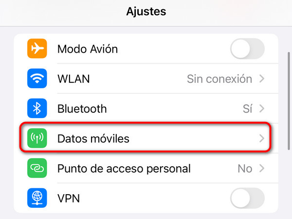 verificar la configuración de red en el iphone