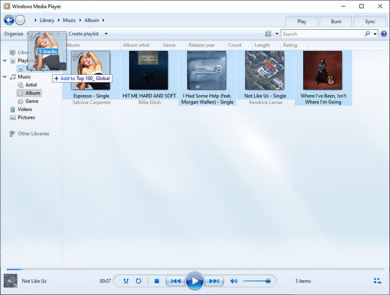 add apple music to windows media player playlist