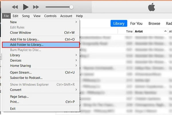 import music folder to itunes library
