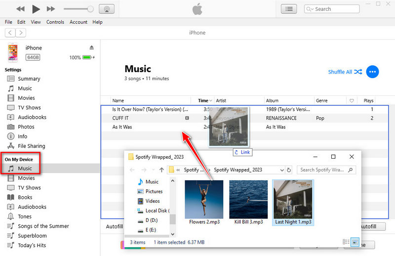 add songs to iphone on itunes