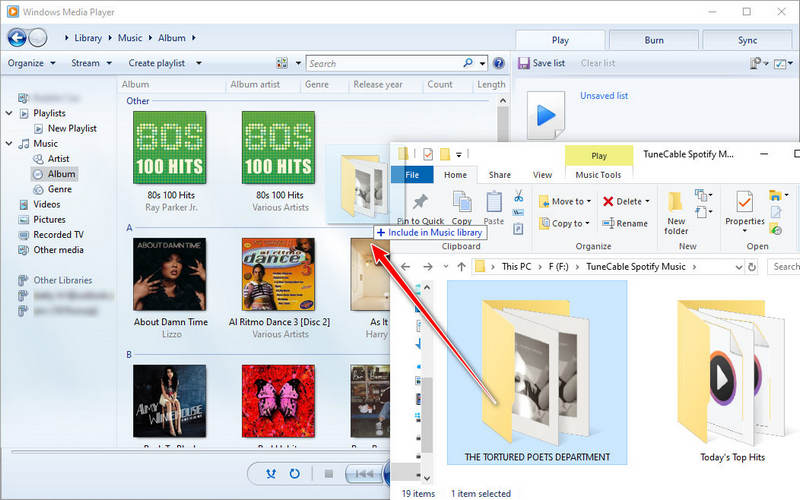import taylor swift songs to windows media player
