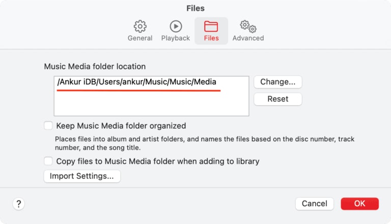 change apple music file location