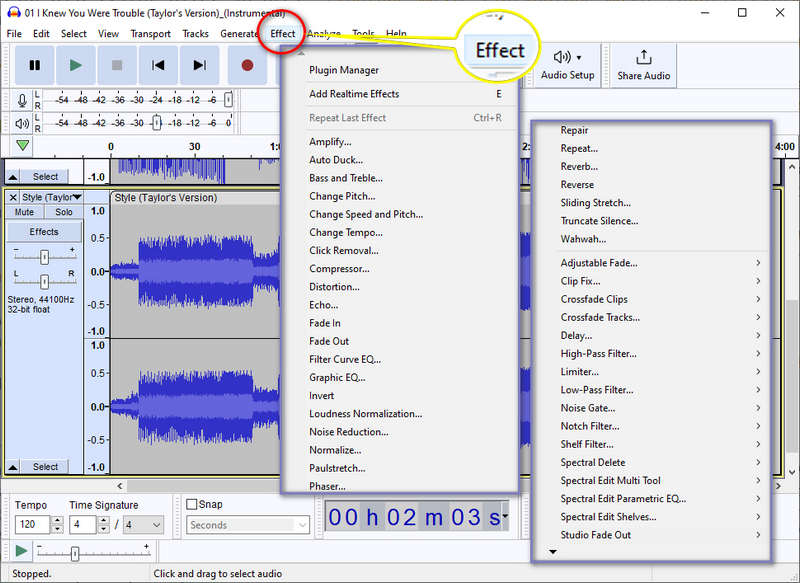 audacity sound effects