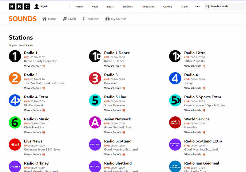 unblocked free music sites BBC Sounds