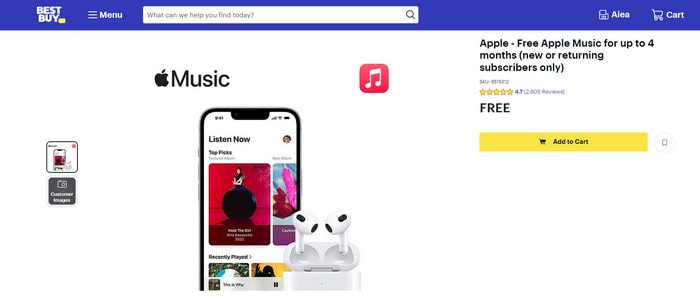 bestbuy apple music offer