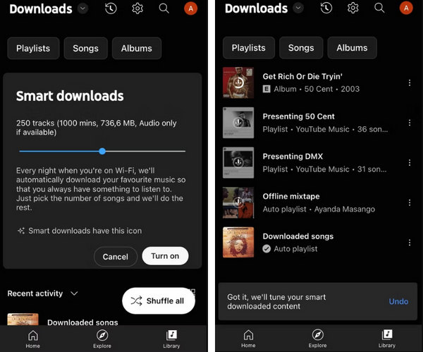 youtube music downloads on android