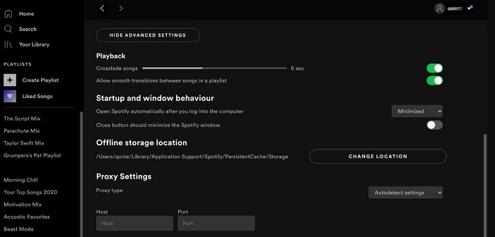 clear spotify desktop caches
