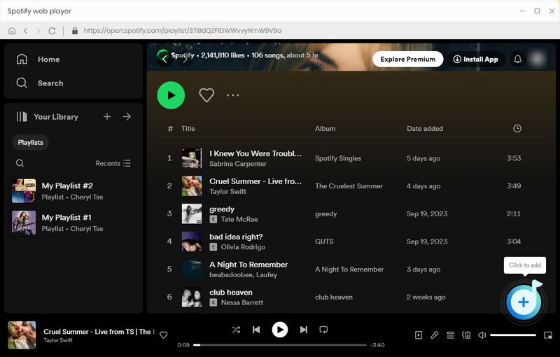 Select Spotify Tracks to Convert on TunePat