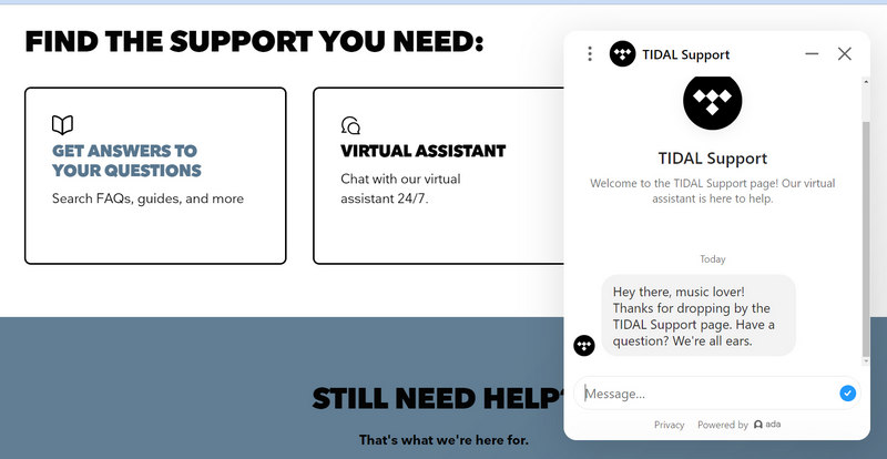 tidal virtual support