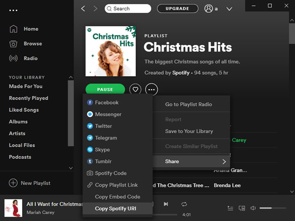 copy christmas songs url to download