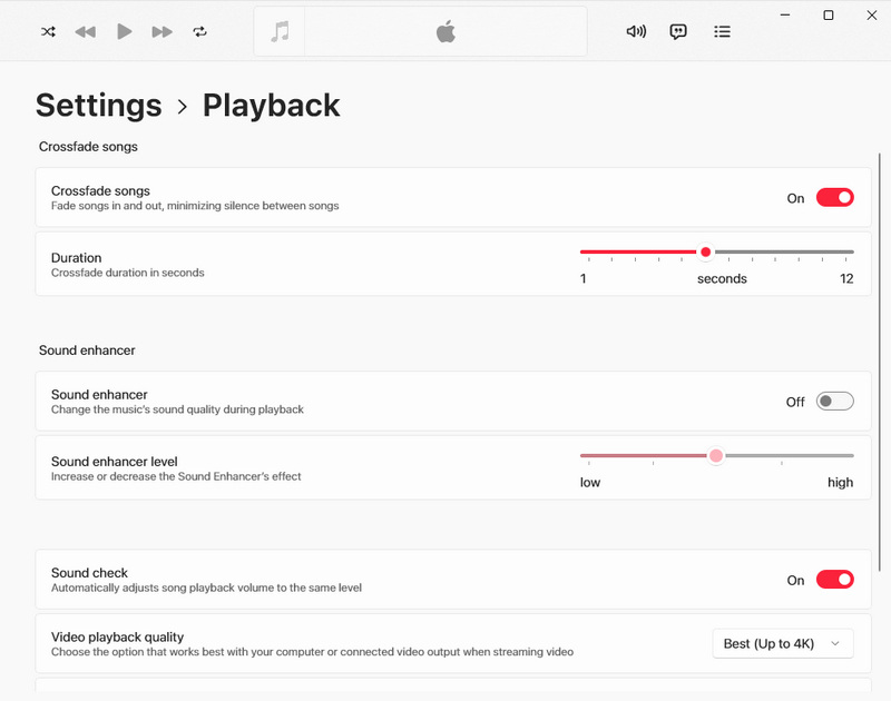 enable apple music crossfade on mac