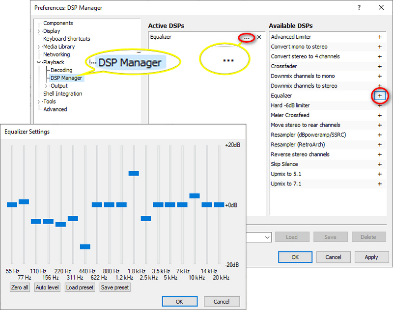 enable foobar200 equalizer for youtube music