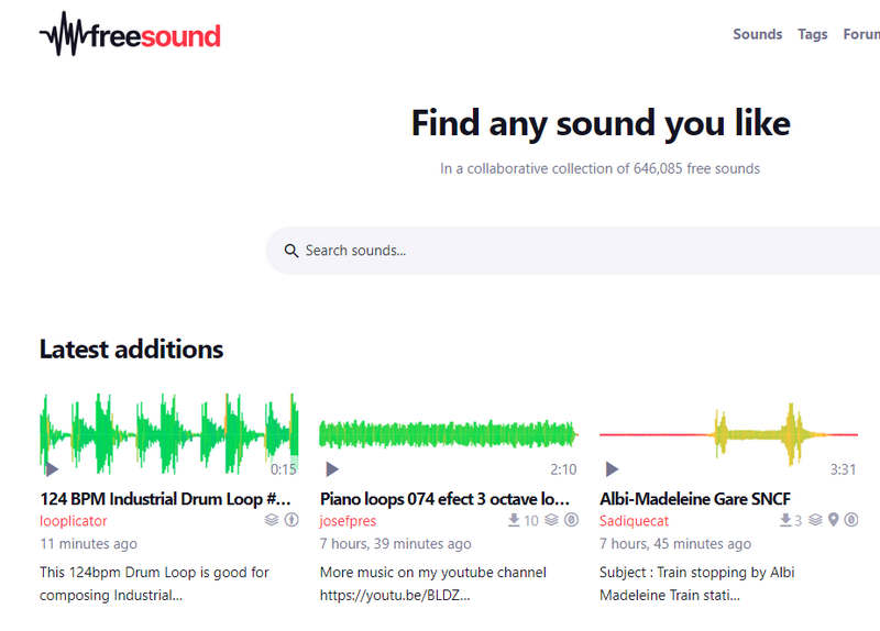 unblocked free music sites Freesound