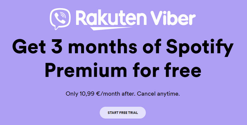get spotify premium for free with rakuten viber