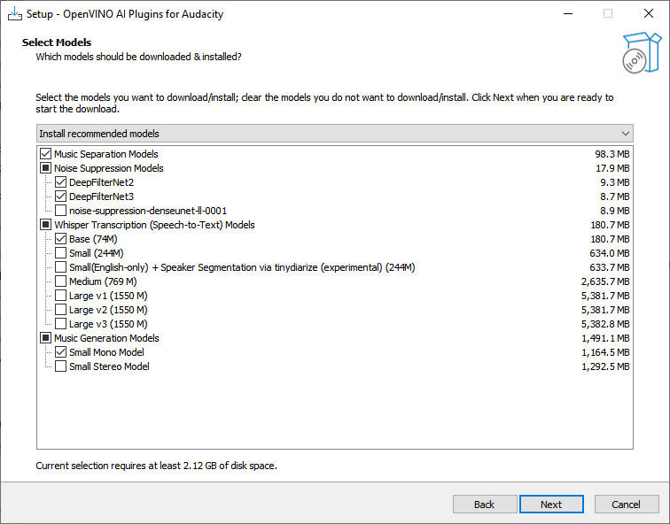 audacity openvino ai installation