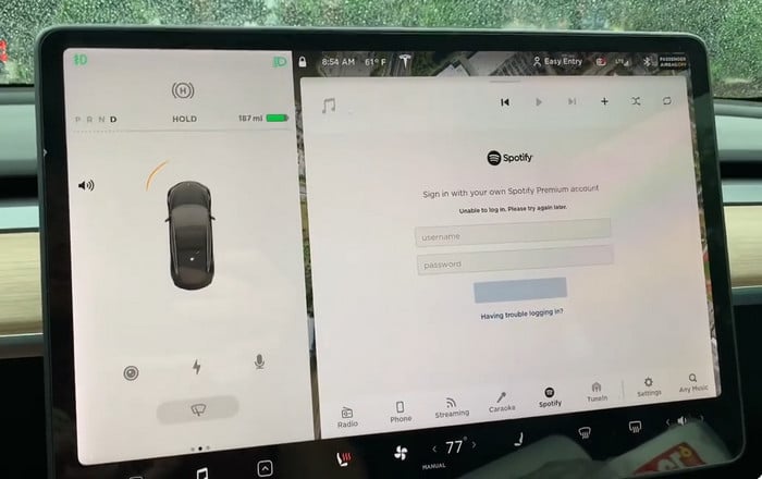 Play Spotify on Tesla via Built-in App