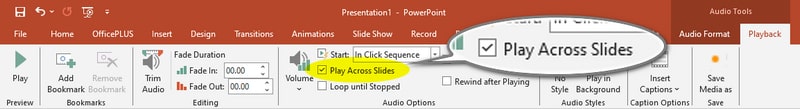 play youtube music across slides