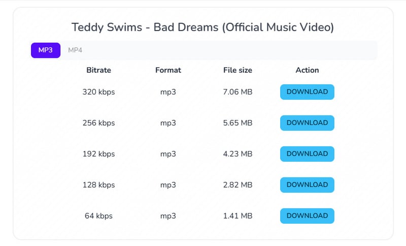 select youtube music output quality