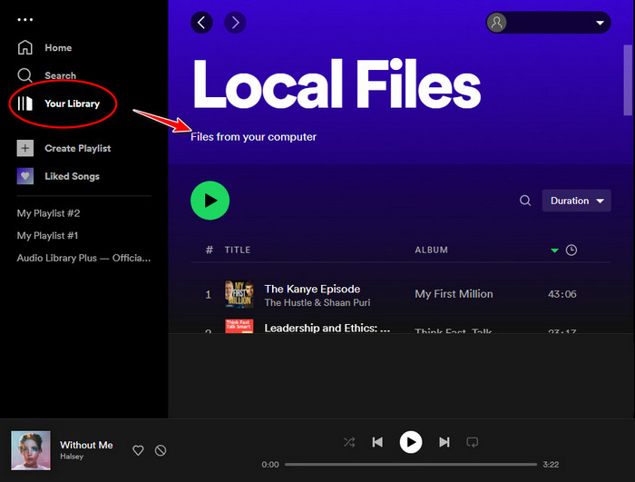 show itunes playlists in spotify local files