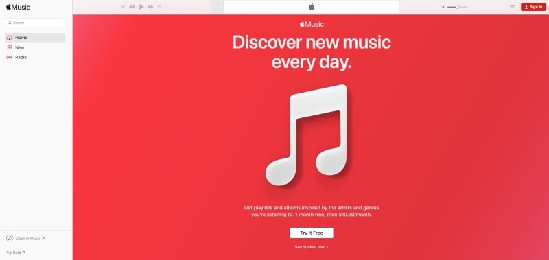 sign up for apple music free trial
