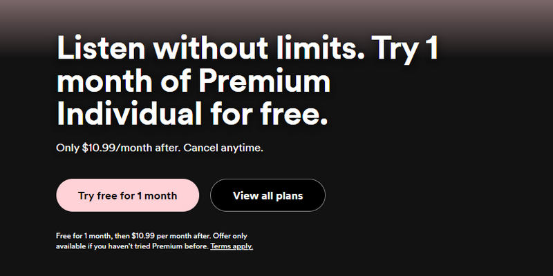get spotify premium free trial
