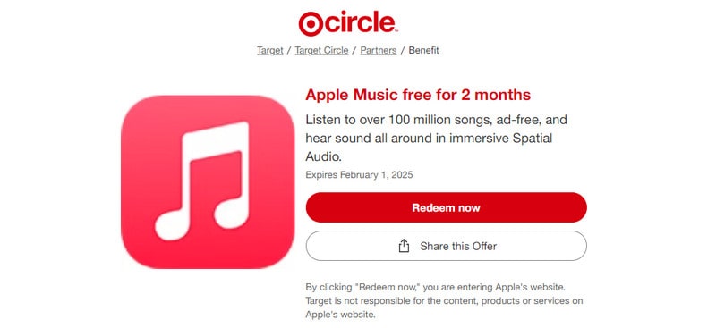 target circle apple music offer