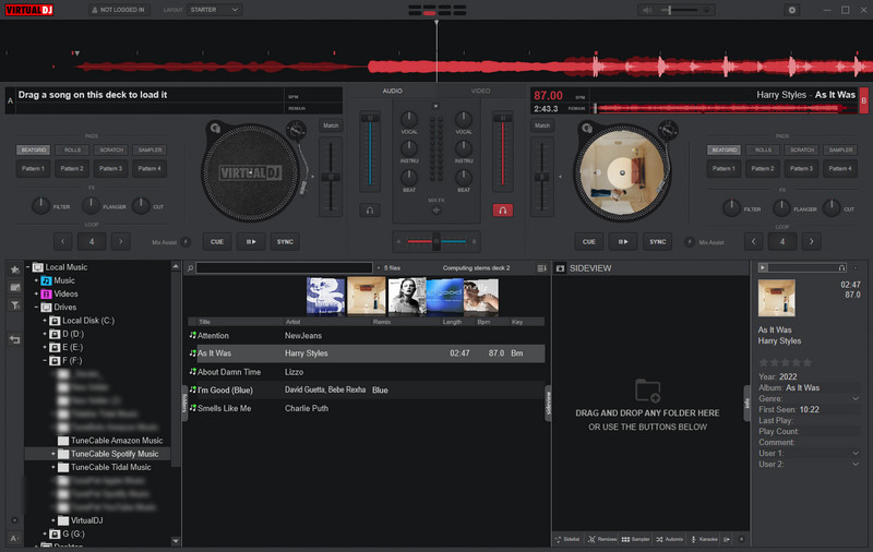 add spotify playlists to virtual dj for mixing