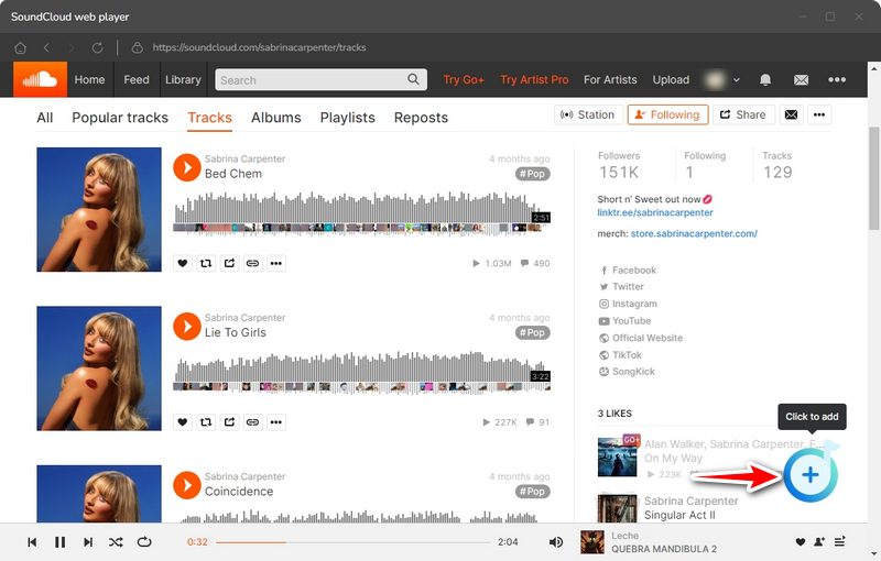 add soundcloud music