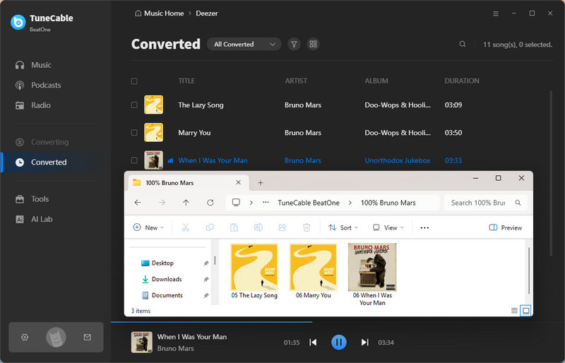 converted deezer music