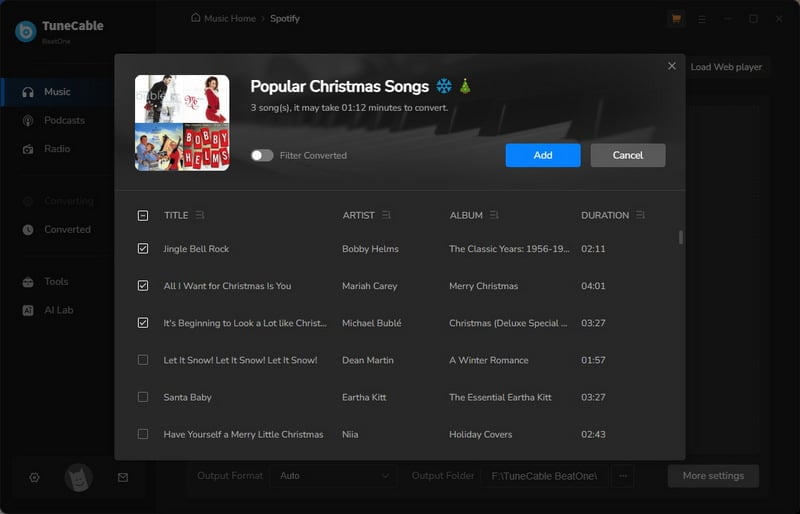 drag and drop christmas music to tunecable