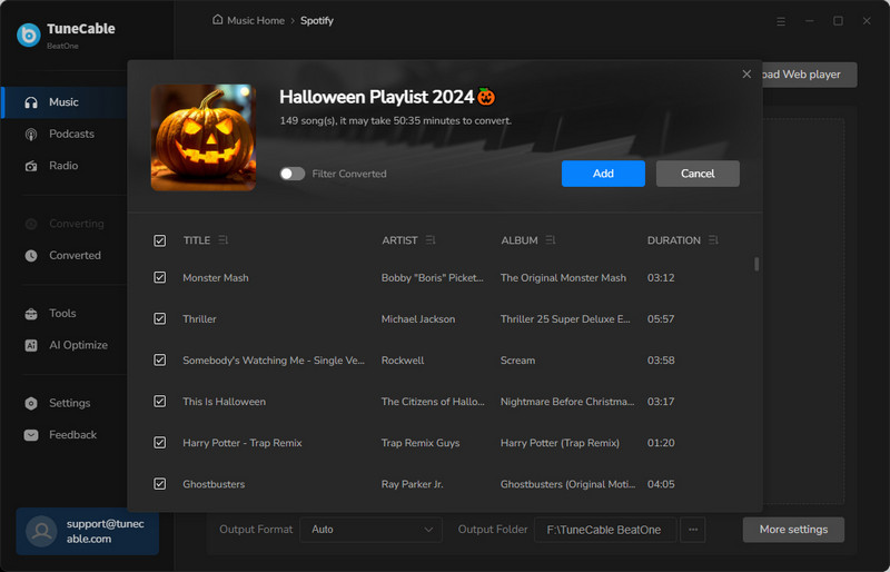 choose halloween music tracks