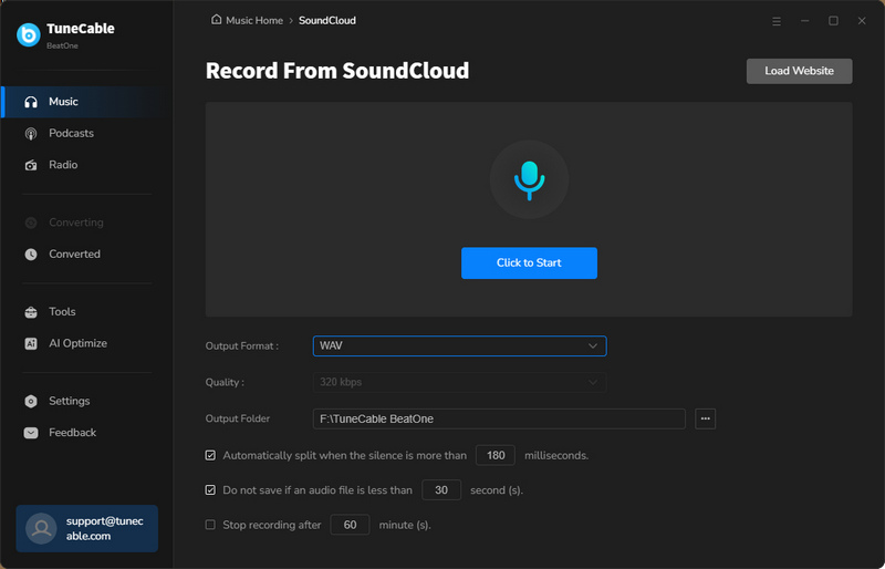 soundcloud music to wav download settings