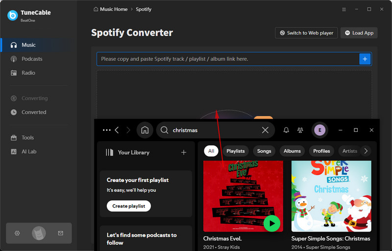 add christmas playlist to convert