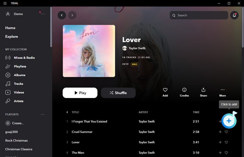 add tidal music