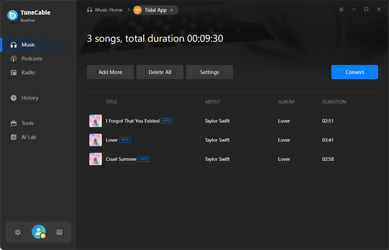 Convert Tidal to MP3