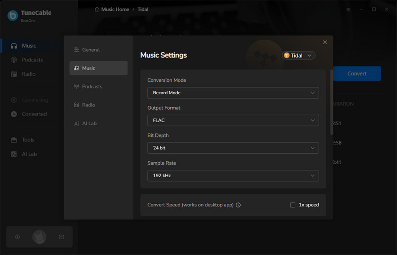 change settings