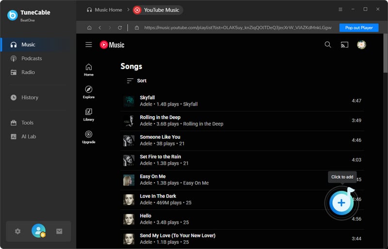 click to download youtube music