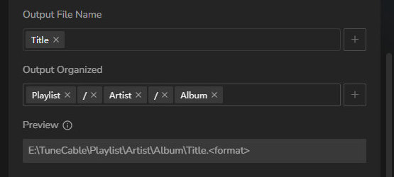 choose output organized
