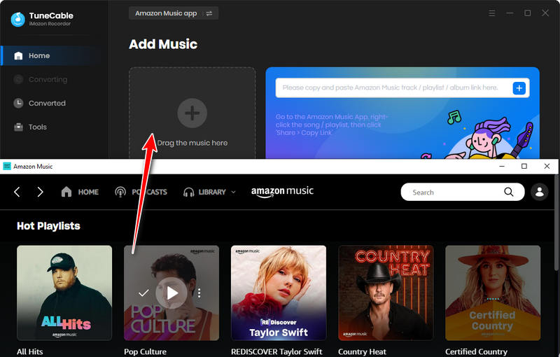 drag and drop amazon music to tunecable