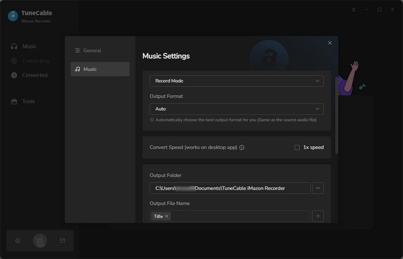 tunecable format setting