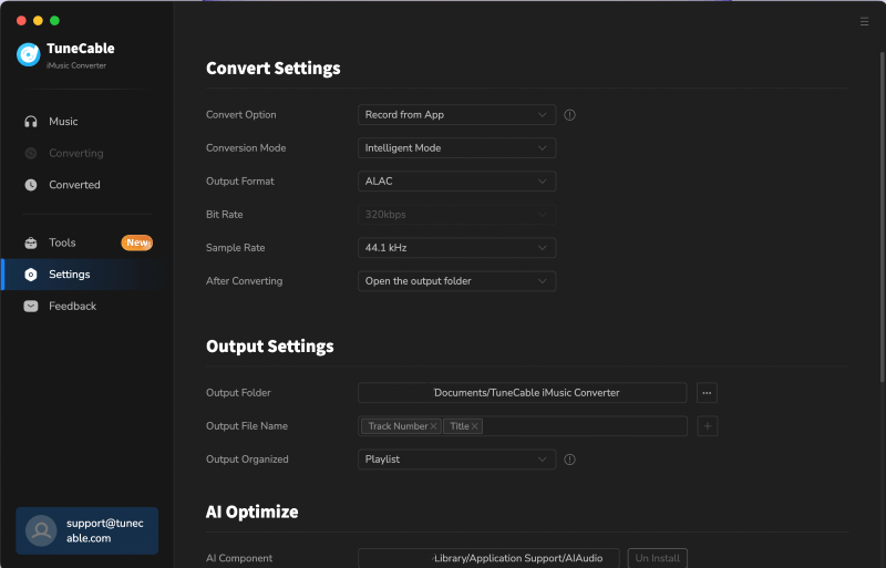 change settings