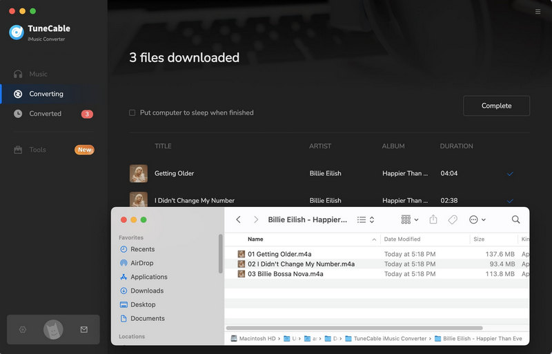 check downloaded songs