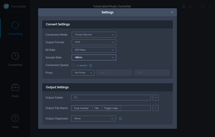 customize itunes output settings