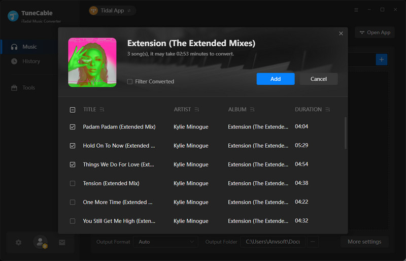 choose tidal music